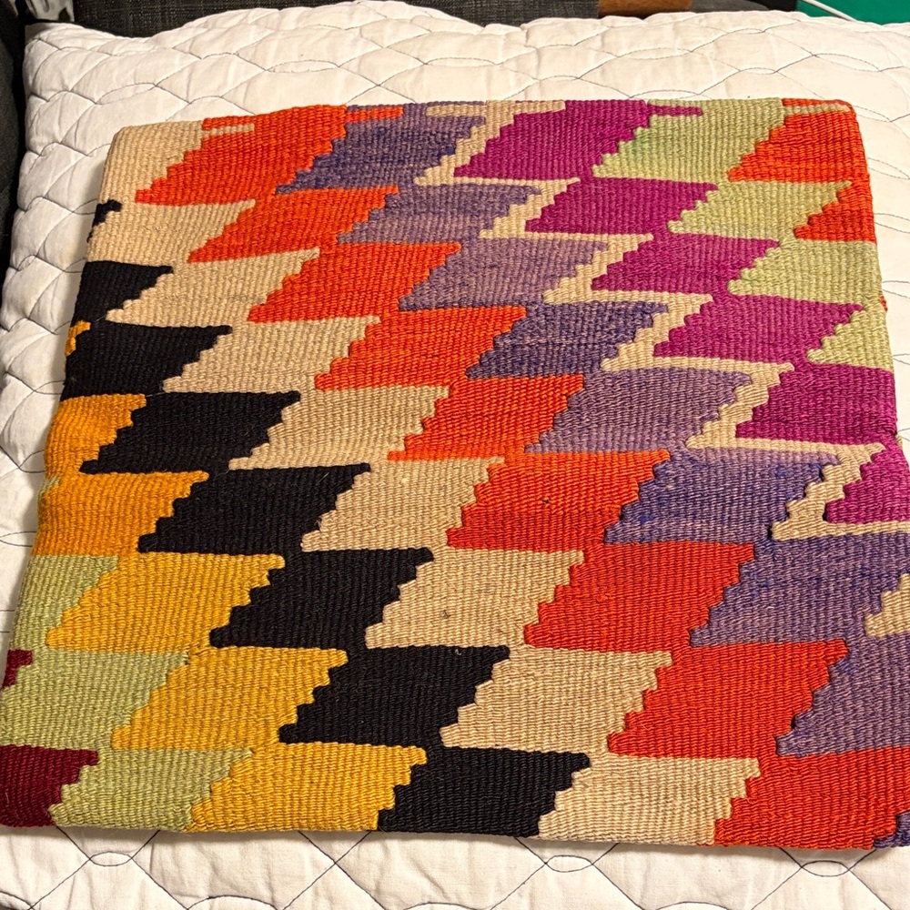 Decorative Geometric Accent Pillow - Multicolor